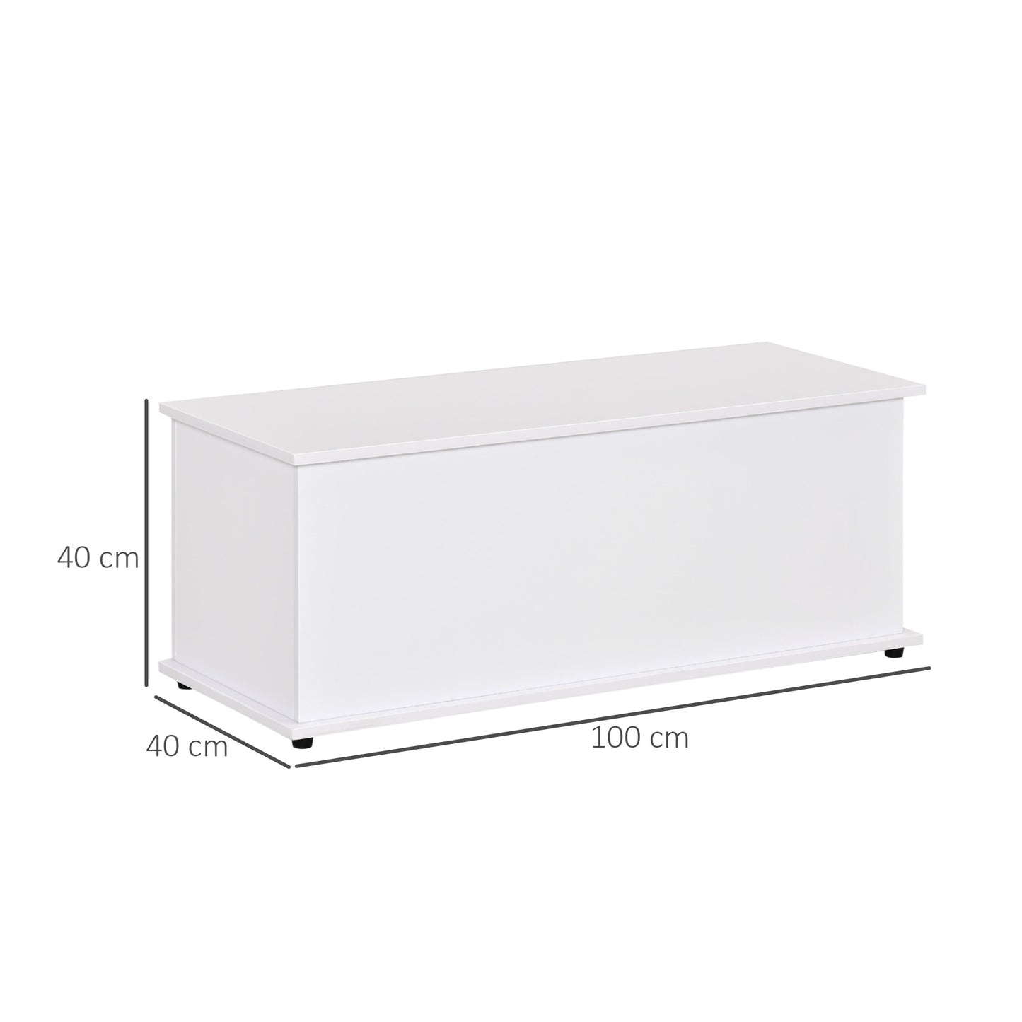 Storage Chest Trunk, 100Lx40Wx40H cm Chipboard-White