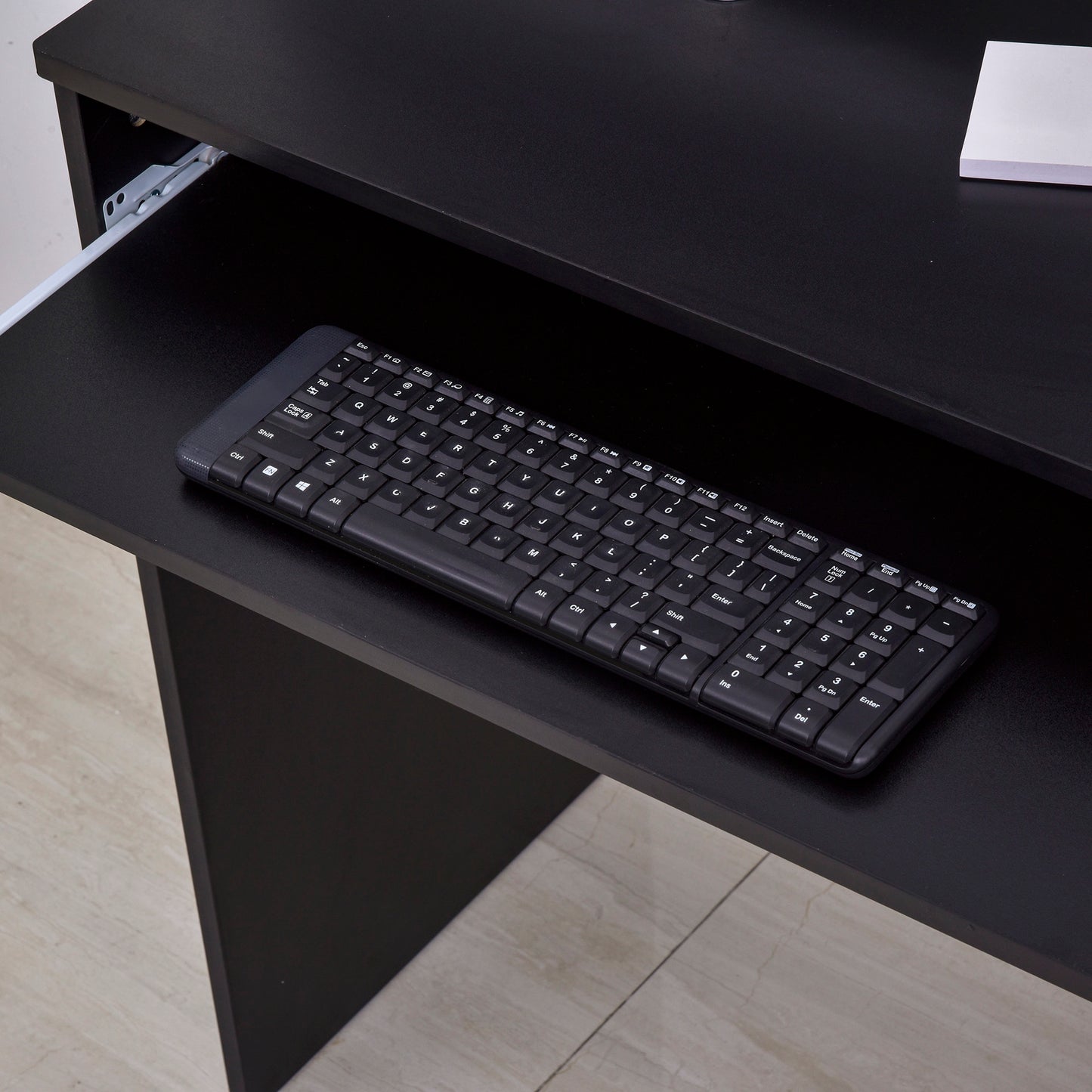 Homcom Computer Desk With Sliding Keyboard Tray Storage Drawer Shelf Home Office Workstation Desk With Shelf Study Desks -Black