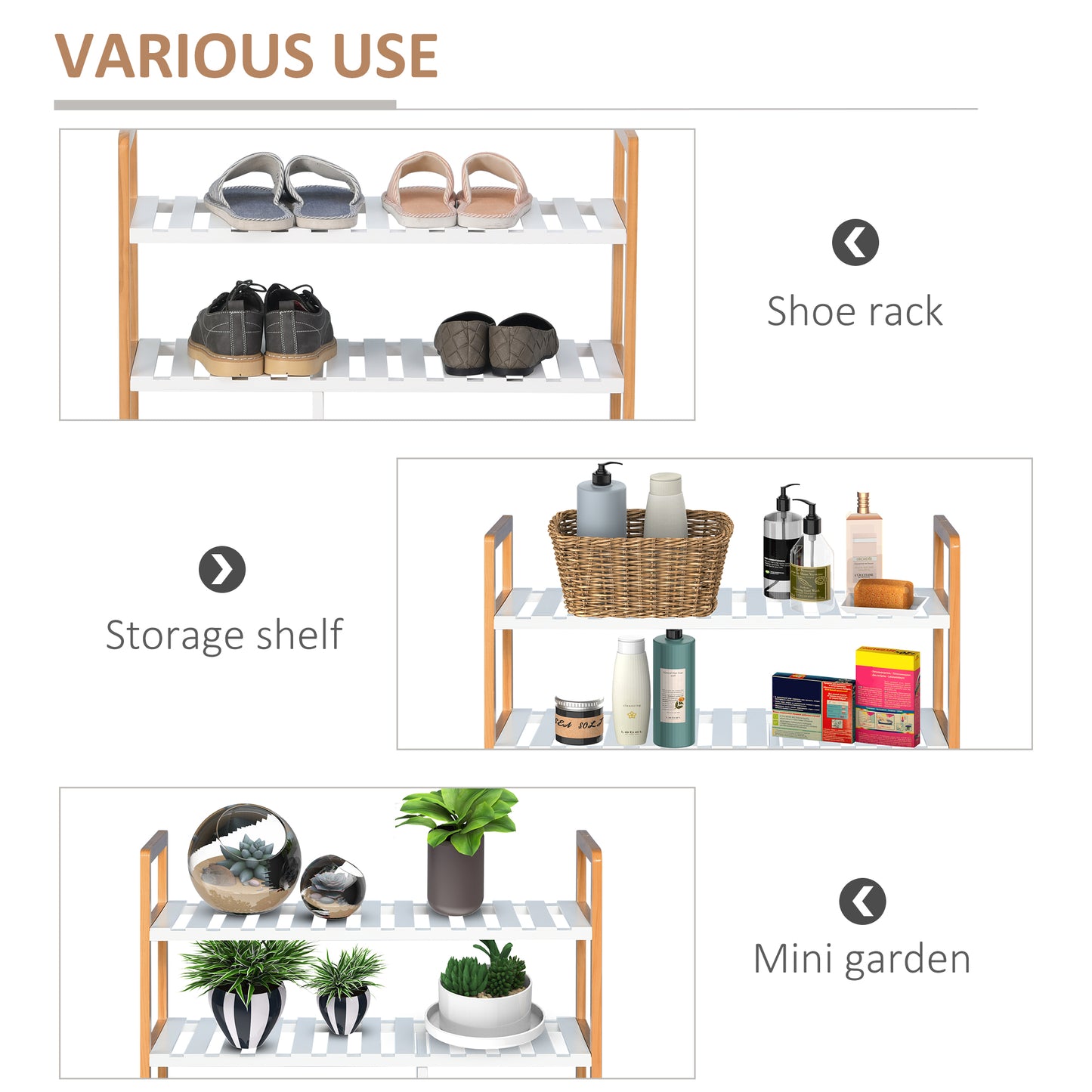 4-Tier Shoe Rack Simple Home Storage w/ Wood Frame Boot Compartment Slatted Shelves Trainer Sandals Stylish Hallway Furniture