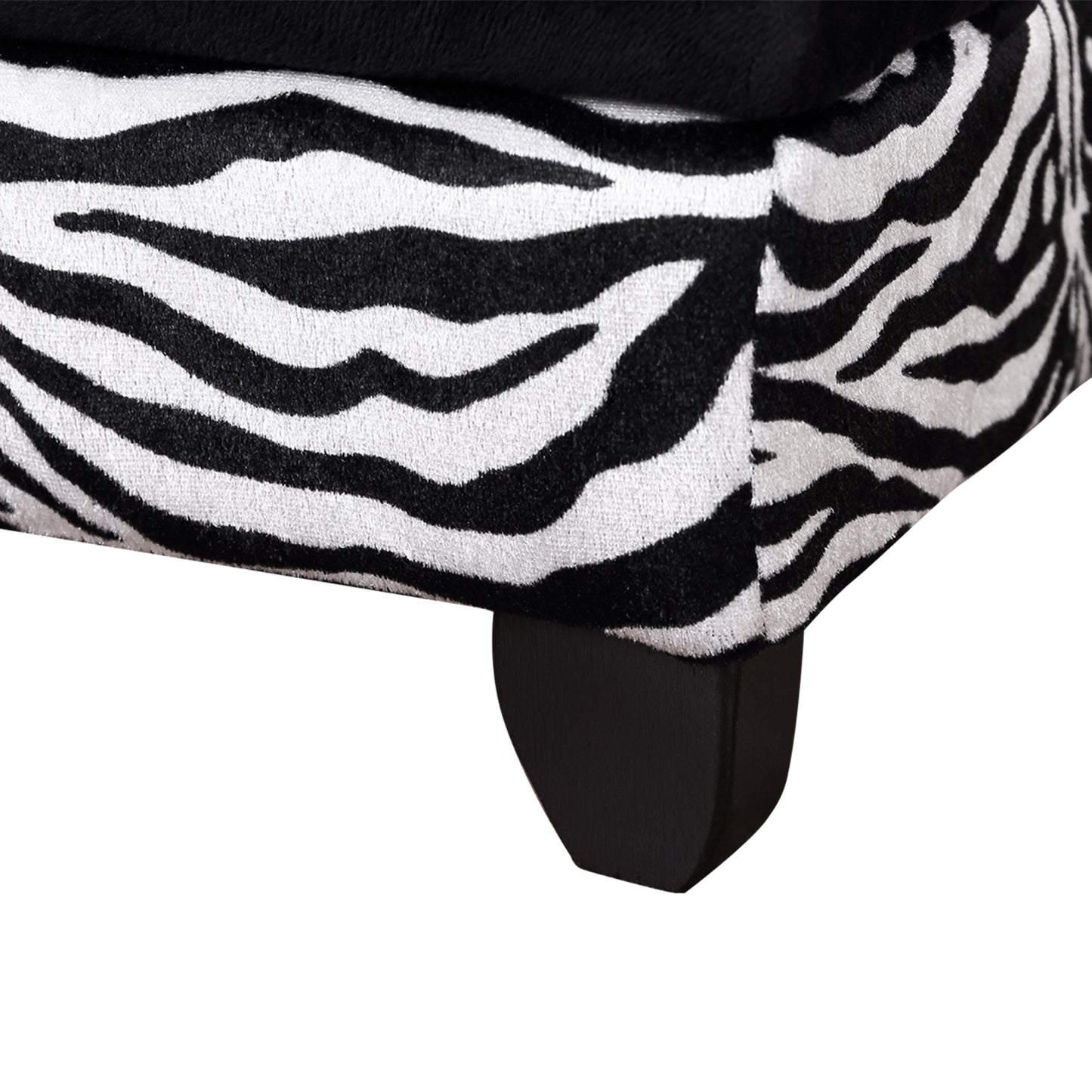 Fabric Cat Sofa, 57x34x36cm-Black, Zebra-Stripe with Storage Box Pet Couch Pet Storage Sofa Bed