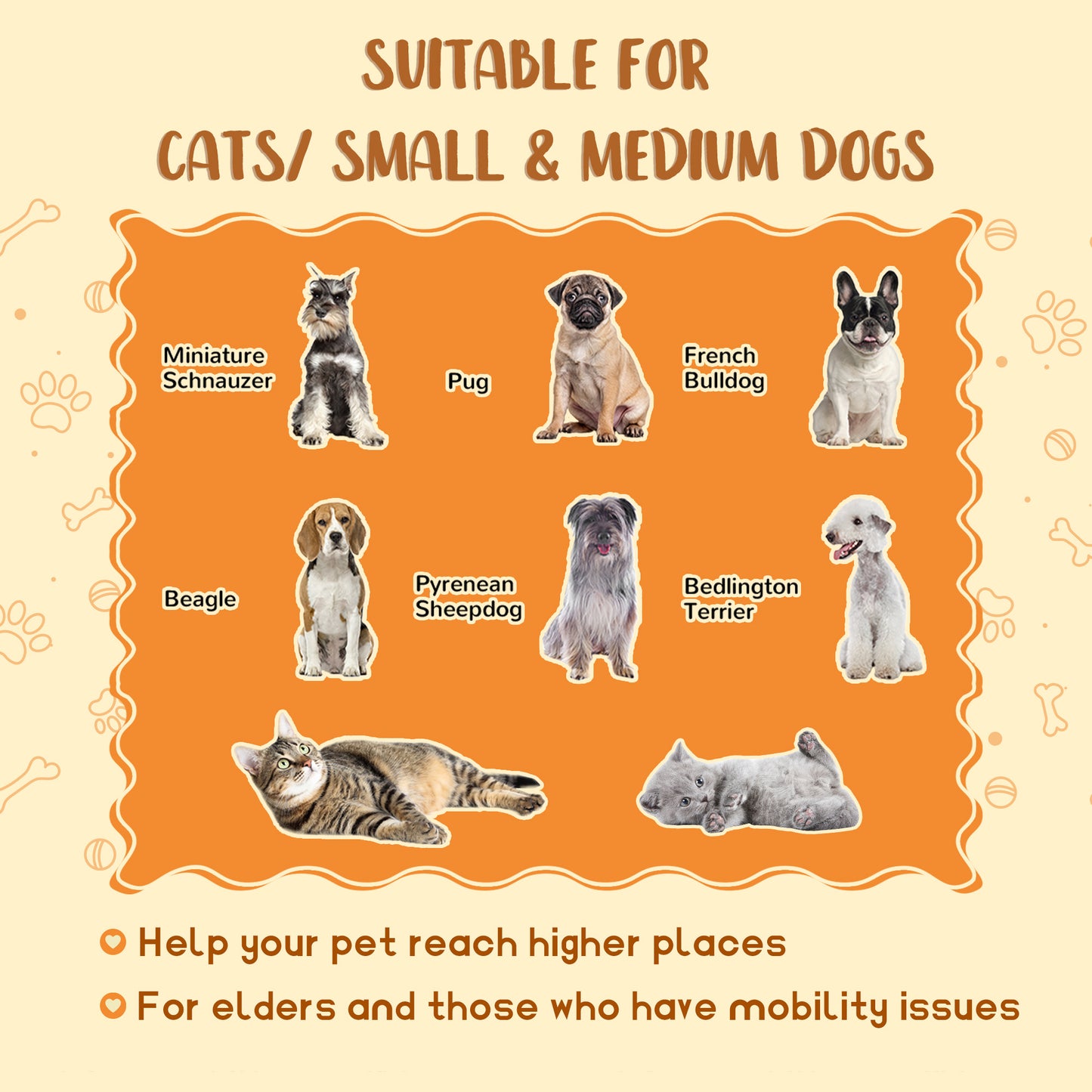 Dog Steps for Sofa, 4-Tier Pet Stairs for Small Medium Dogs and Cats, with Storage Compartment