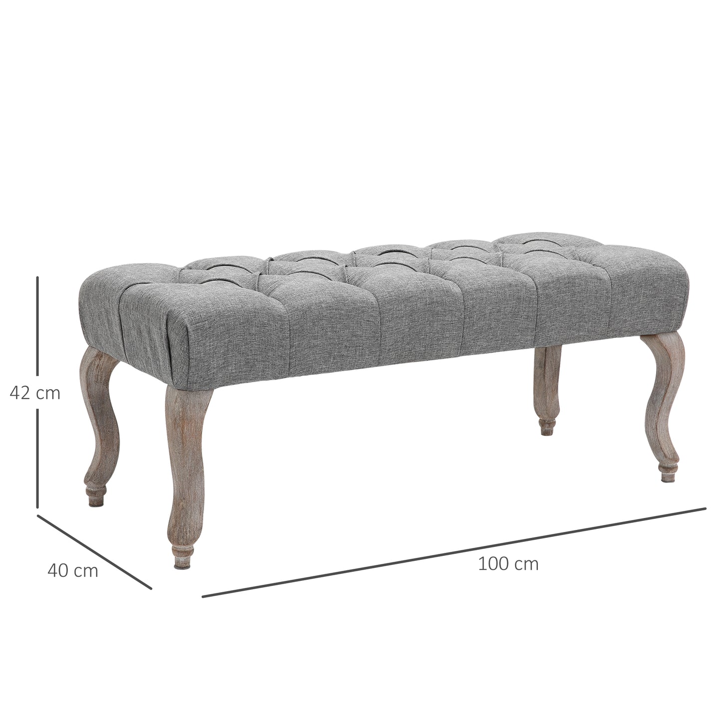 Tufted Upholstered Bench, Window Seat Bench, BFabric Ottoman for Living Room, Bedroom, Hallway