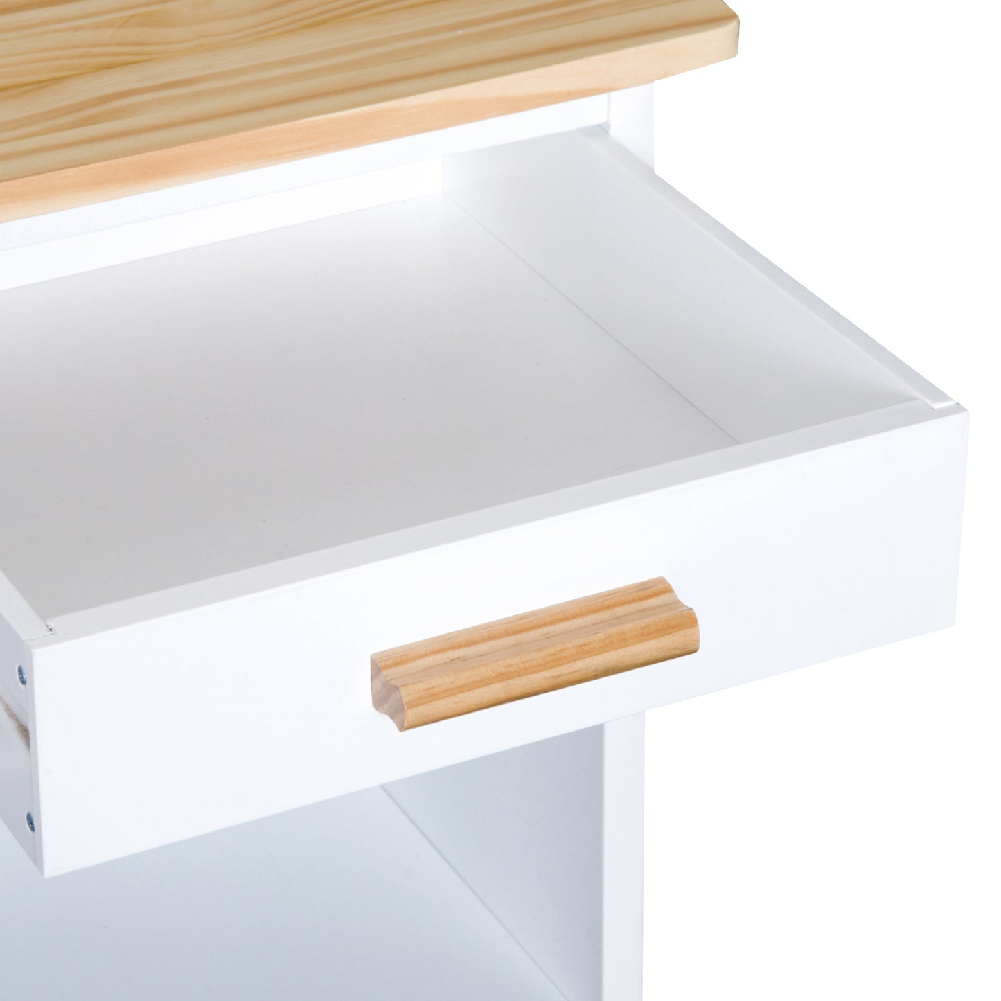 Rolling Kitchen Cart Island-White