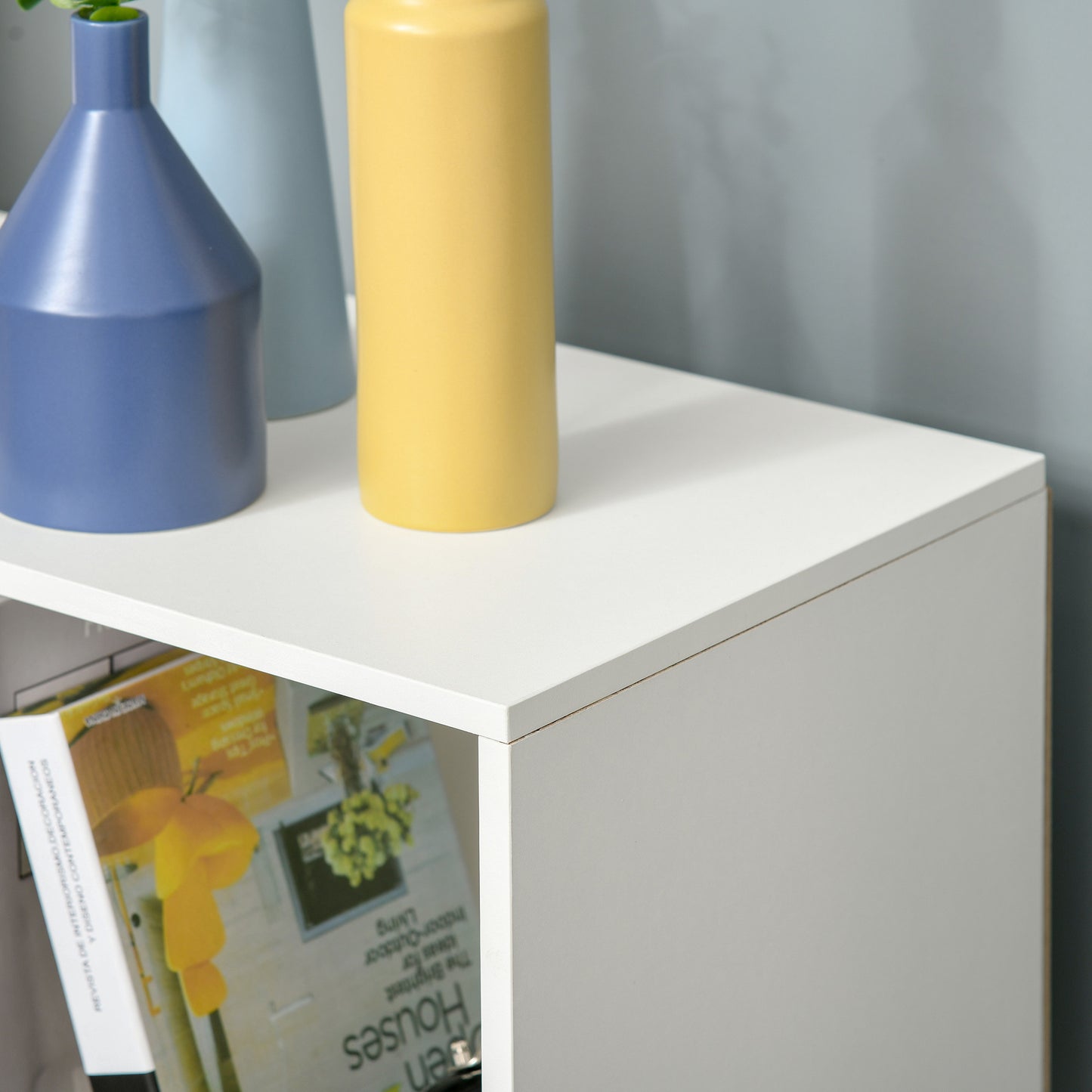 9 Cubes Storage Unit 3-tier Particle Board Cabinet Bookcase Organiser Home Office Shelves White Closet Multi-cell Shelf