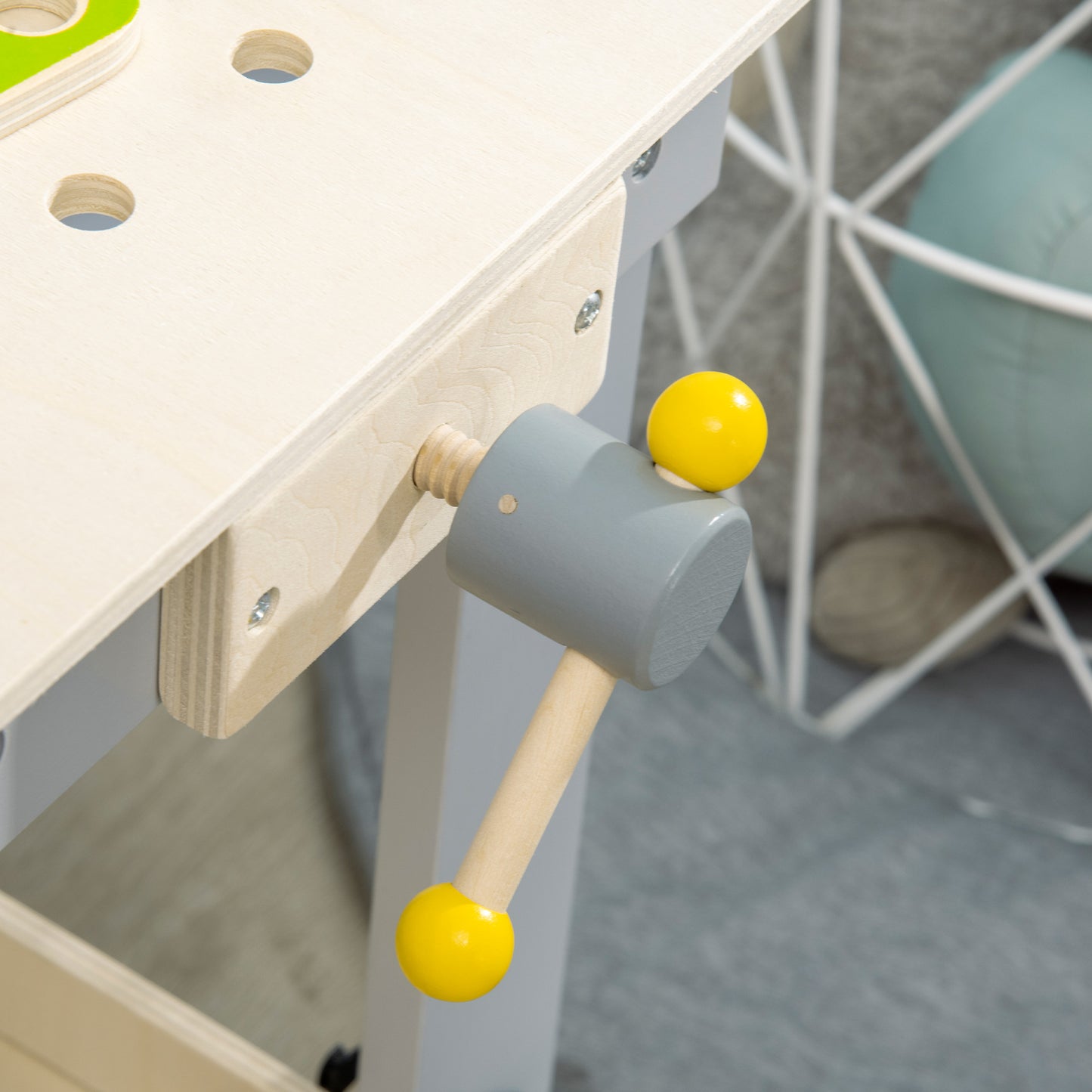 Childrens Wooden Workbench, with Storage Shelf, Wooden Tool Kits, Educational Tool Pretend Play Gift Aosom IE
