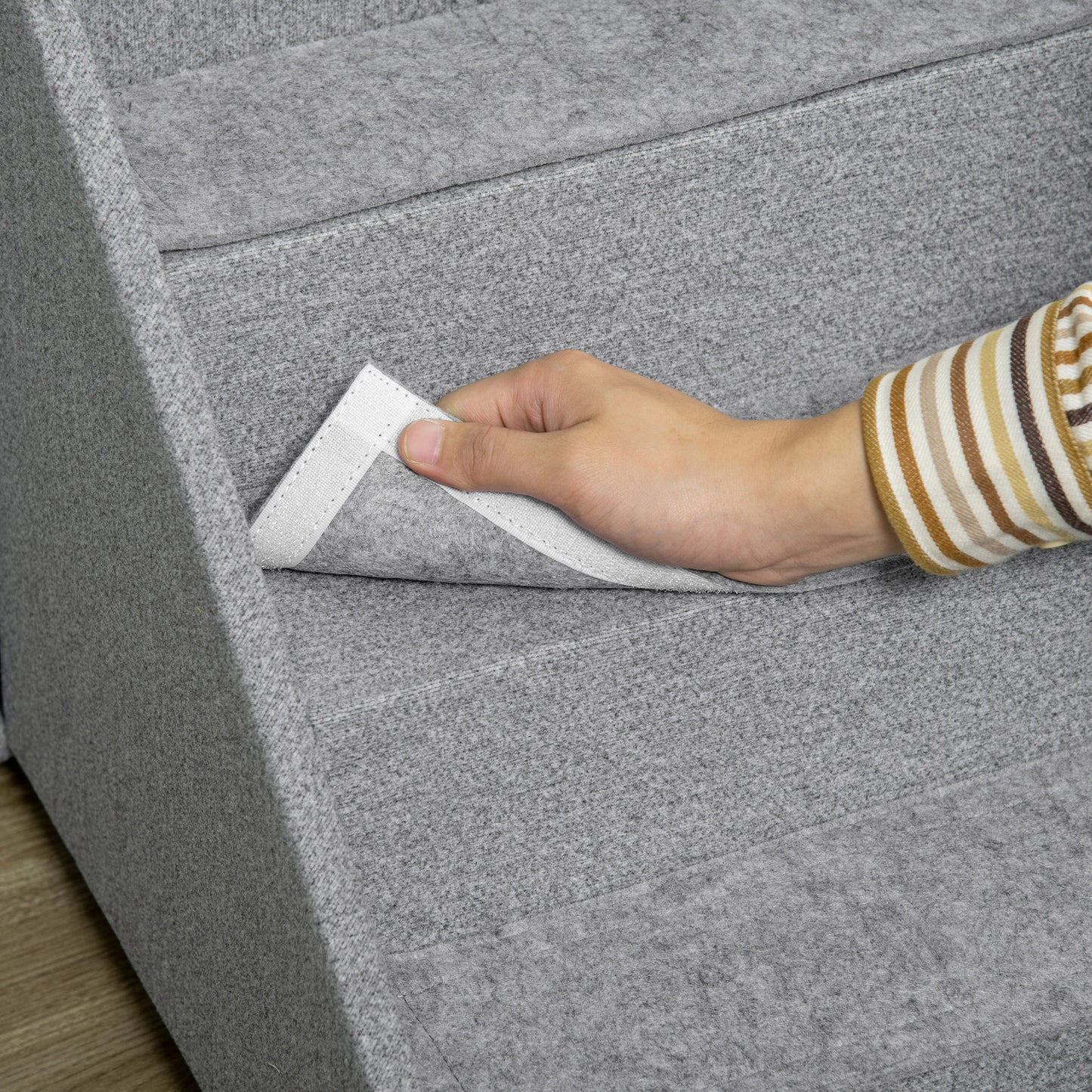 Dog Steps for Sofa, 4-Tier Pet Stairs for Small Medium Dogs and Cats, with Storage Compartment