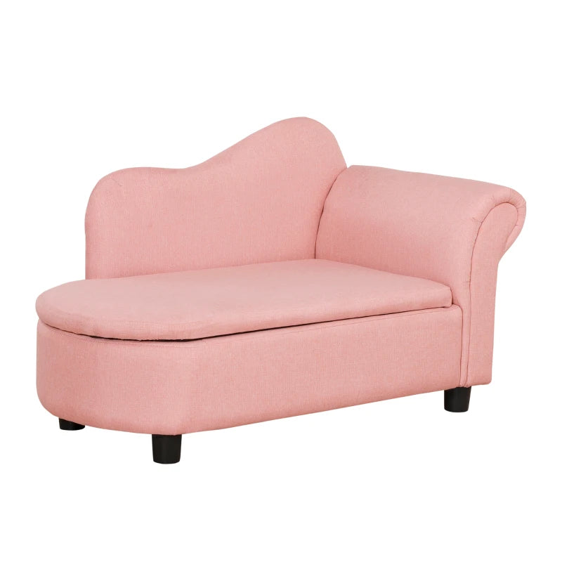 Toddlercouch, Kids Sofa, with Storage Compartment Pink