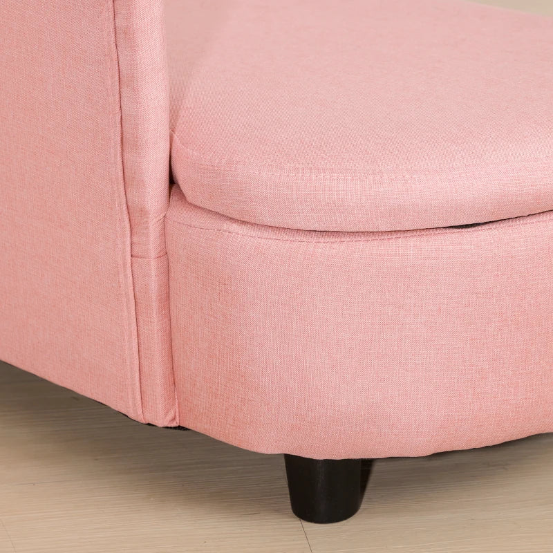 Toddlercouch, Kids Sofa, with Storage Compartment Pink