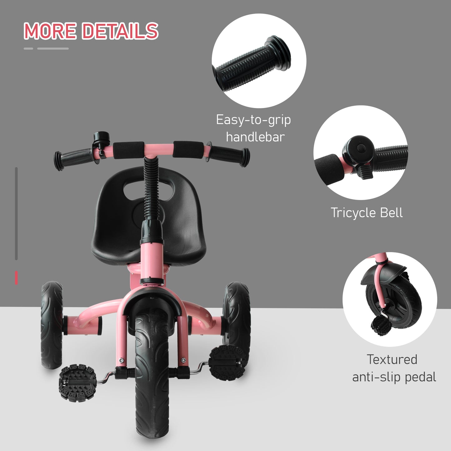 3 Wheels Ride on Toddler Tricycle-Pink