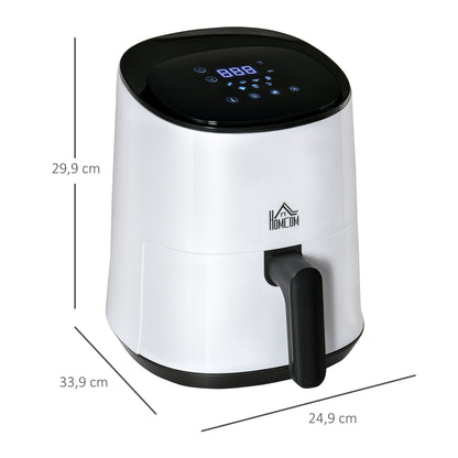 Smart Air Fryers, 1300W 2.5L with Digital Display, Rapid Air Circulation, Adjustable Temperature, Timer White