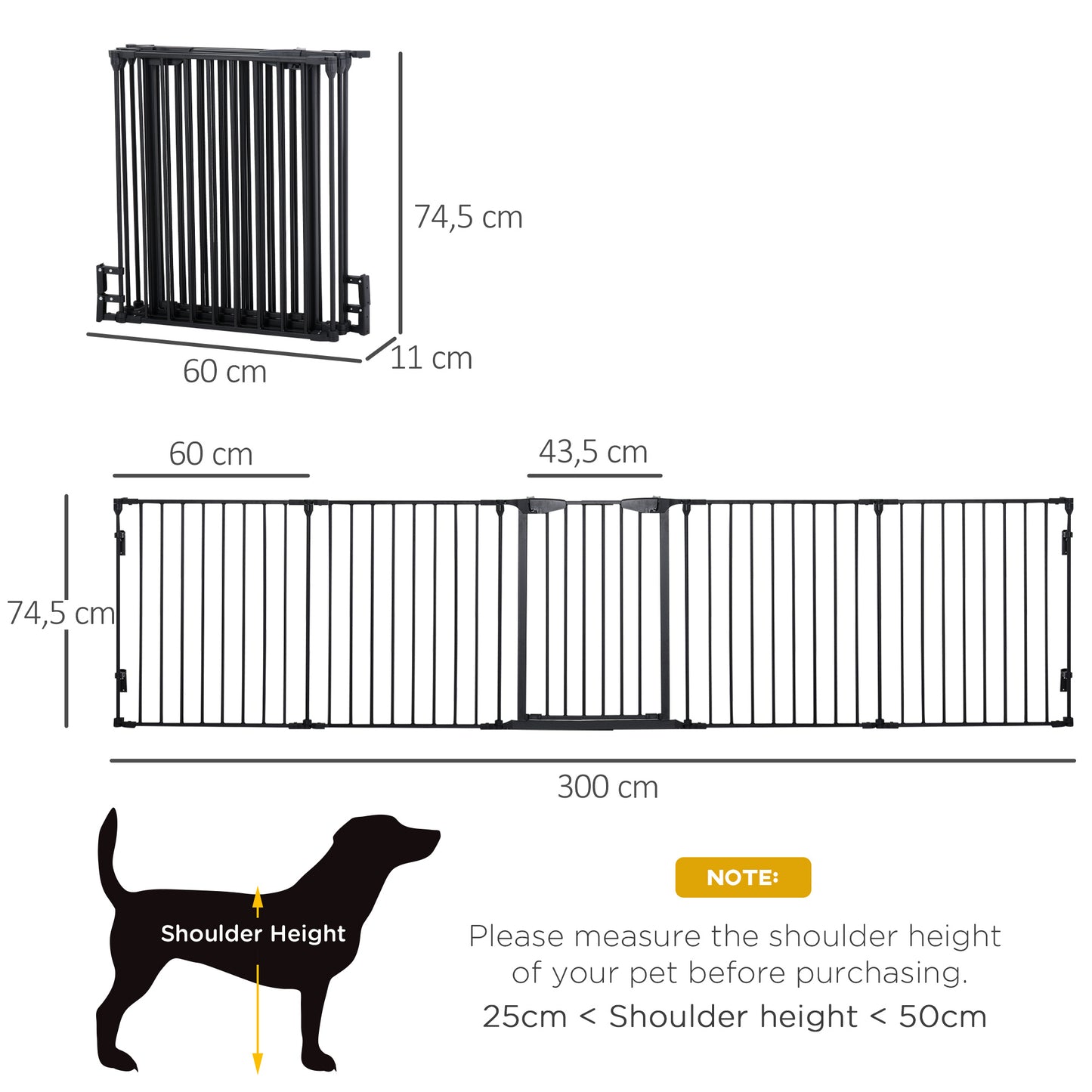 Pet Safety Gate 5-Panel Freestanding Playpen Fireplace Christmas Tree Metal Fence Stair Barrier Room Divider Black