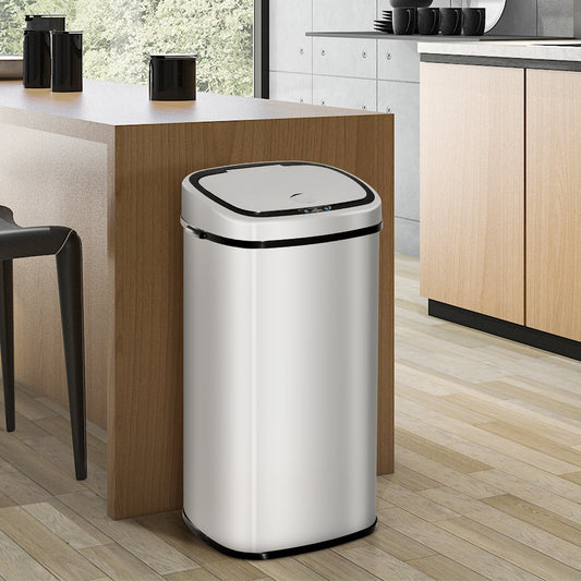 HOMCOM Smart Trash Can, Dustbin for Kitchen, 68 L-Silver 