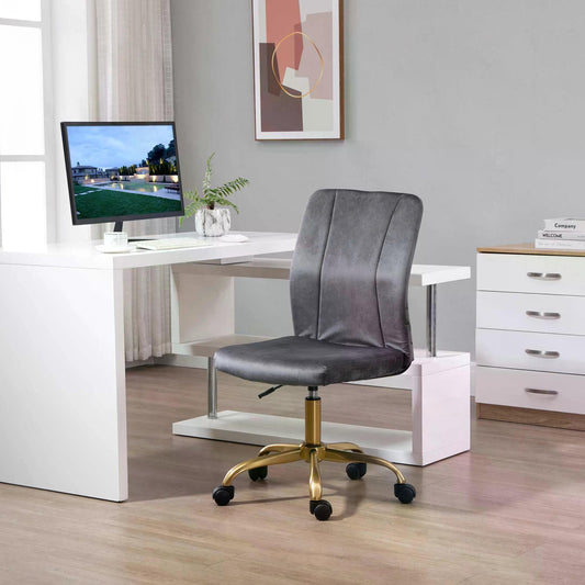 Vinsetto Armless Office Task Chair, w/360° Swivel Office Chair, Height Adjustable 