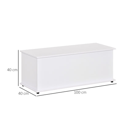 Storage Chest Trunk, 100Lx40Wx40H cm Chipboard-White
