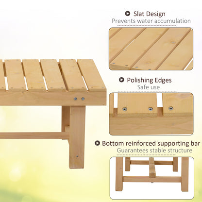 2-Seater Outdoor Garden Fir Wood Patio Bench