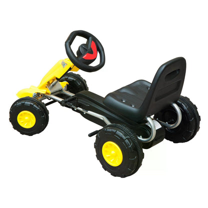 Homcom Pedal Go Kart Go Karting For Kids Children'S Go Karts Kids Pedal Cart Kettler Go Kart -Yellow/Black