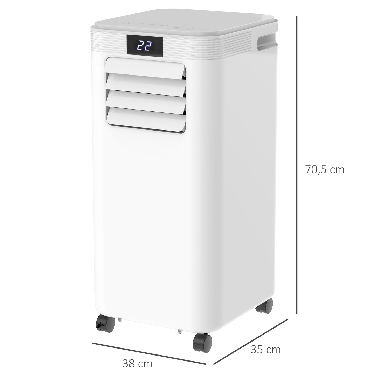 8000 BTU 4-In-1 Compact Portable Mobile Air Conditioner Unit Cooling Dehumidifying Ventilating w/Fan Remote LED Display 24 Hr Timer  Aosom IE