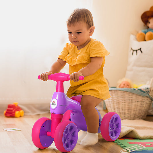 HOMCOM Toddler Training Walker Balance Ride-On Toy with Rubber Wheels Purple