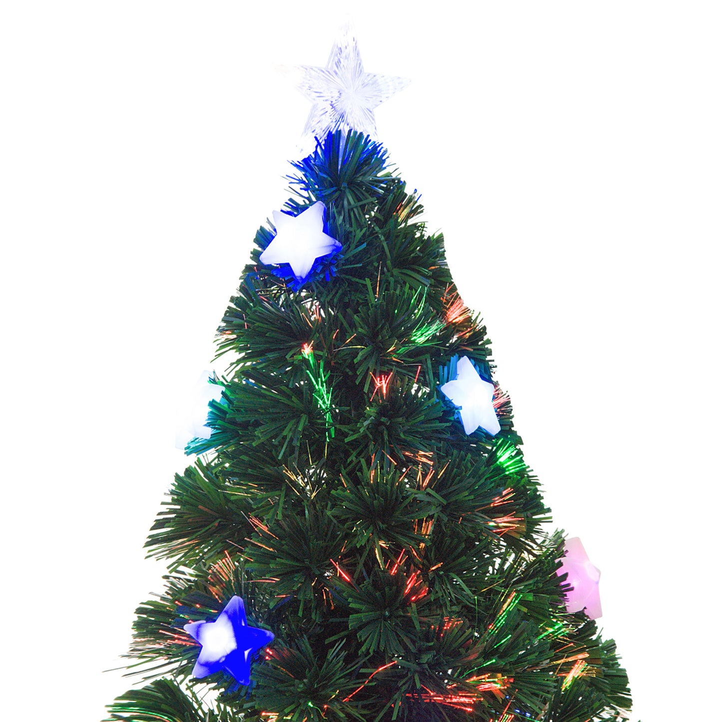 5ft Green Fibre Optic Artificial Christmas Tree W/ Stars