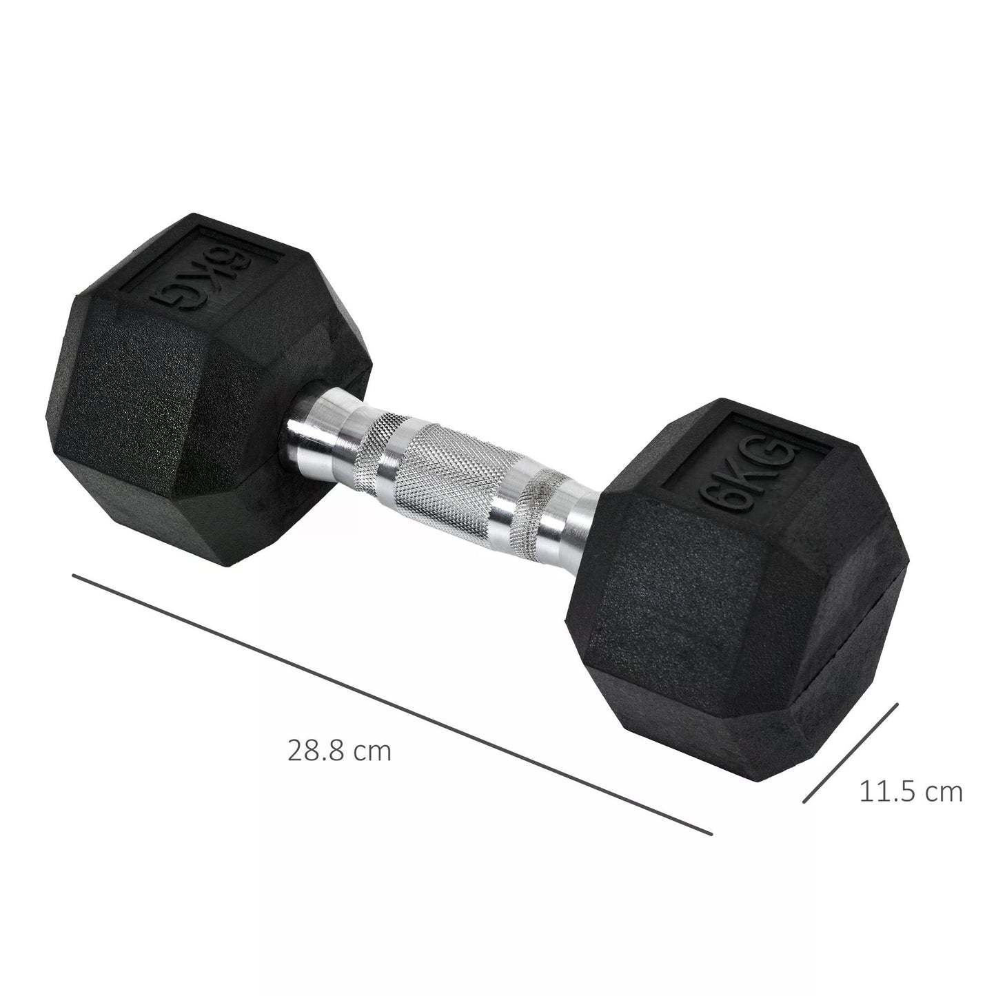 6KG Dumbbells, Hex Dumbbells,  Sports Hex Weights Sets Home Gym Fitness Hexagonal Dumbbells Kit Weight Lifting Exercise (2 x 6kg)