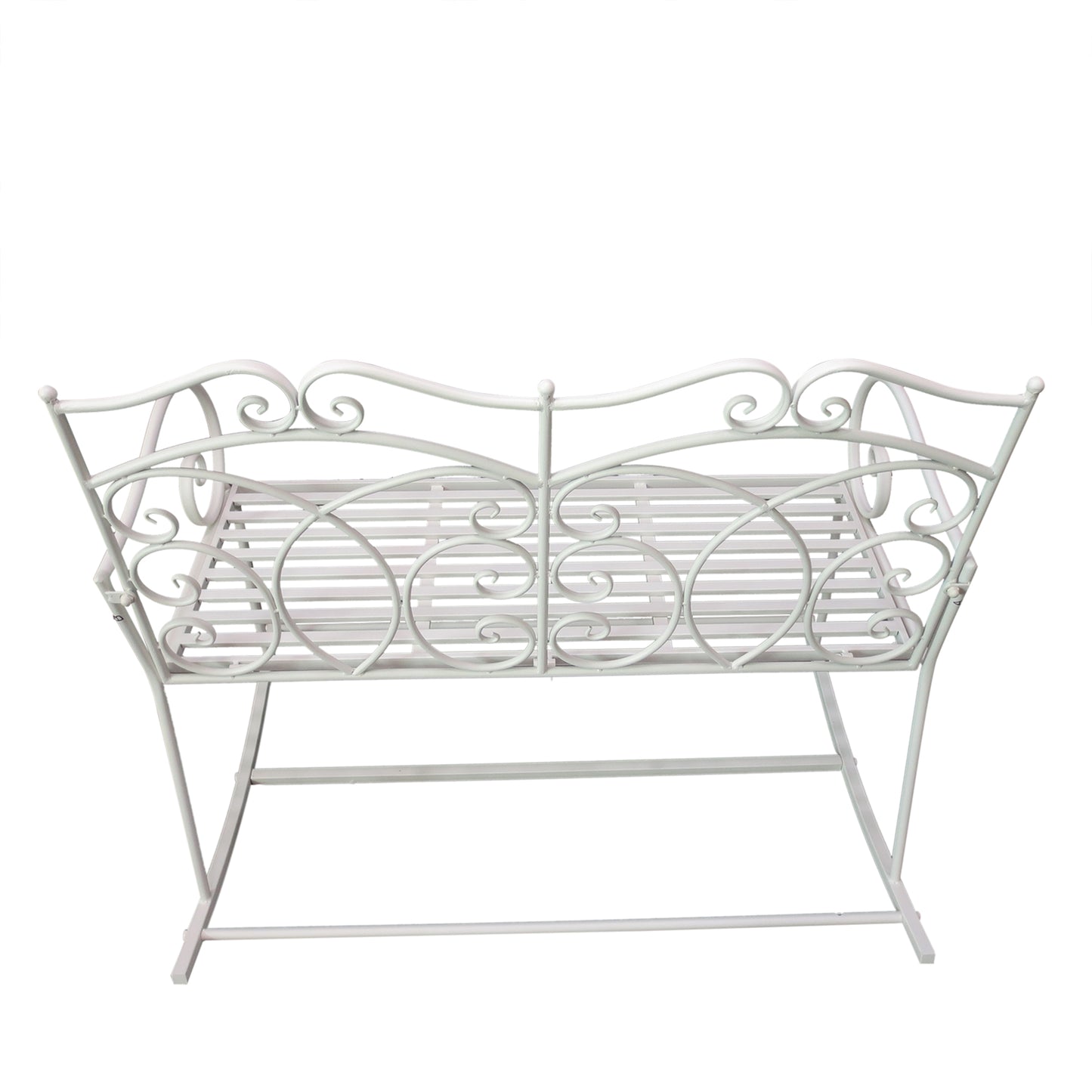 Iron Rocking Bench-Milk White