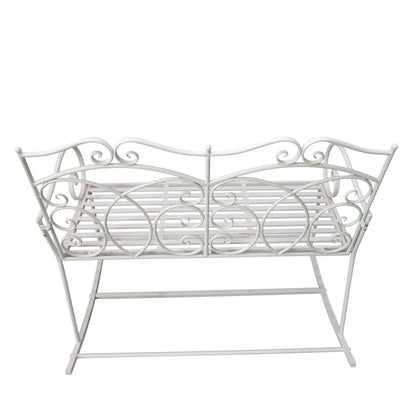 Iron Rocking Bench-Milk White