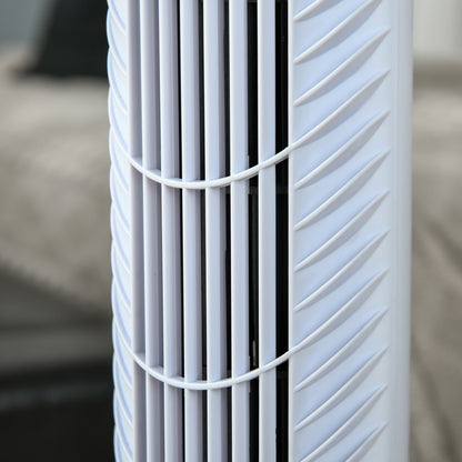 Freestanding Tower Fan, 3 Speed 3 Mode, 7.5h Timer, 70 Degree Oscillation, LED Panel, 5M Remote Controller, White