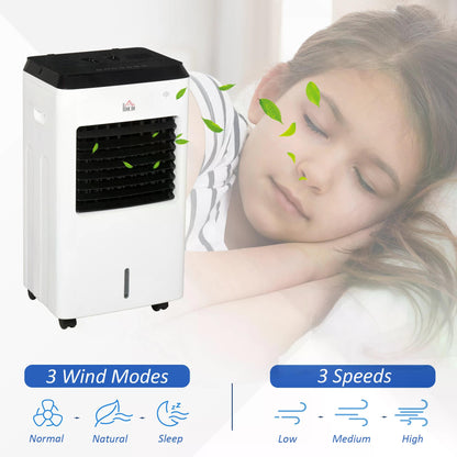 3-IN-1 Portable Air Cooler, Heater, Humidifier with Ice Crystal Box, 3 Speed 3 Mode, 7.5 Hour Timer