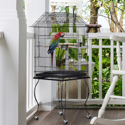 Pawhut Bird Cage Pet Finch Perch Macaw Cockatiel Feeder Play House Stand