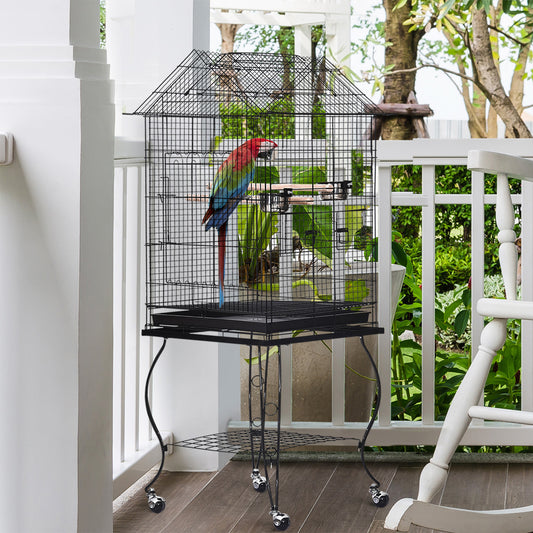 Pawhut Bird Cage Pet Finch Perch Macaw Cockatiel Feeder Play House Stand