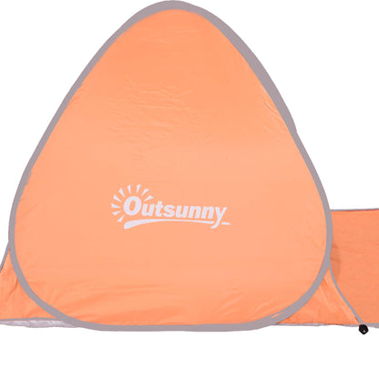 2 Person Pop up Beach Tent Hiking UV Protection Patio Sun Shade Shelter (Orange) Instant Camping Portable Automatic