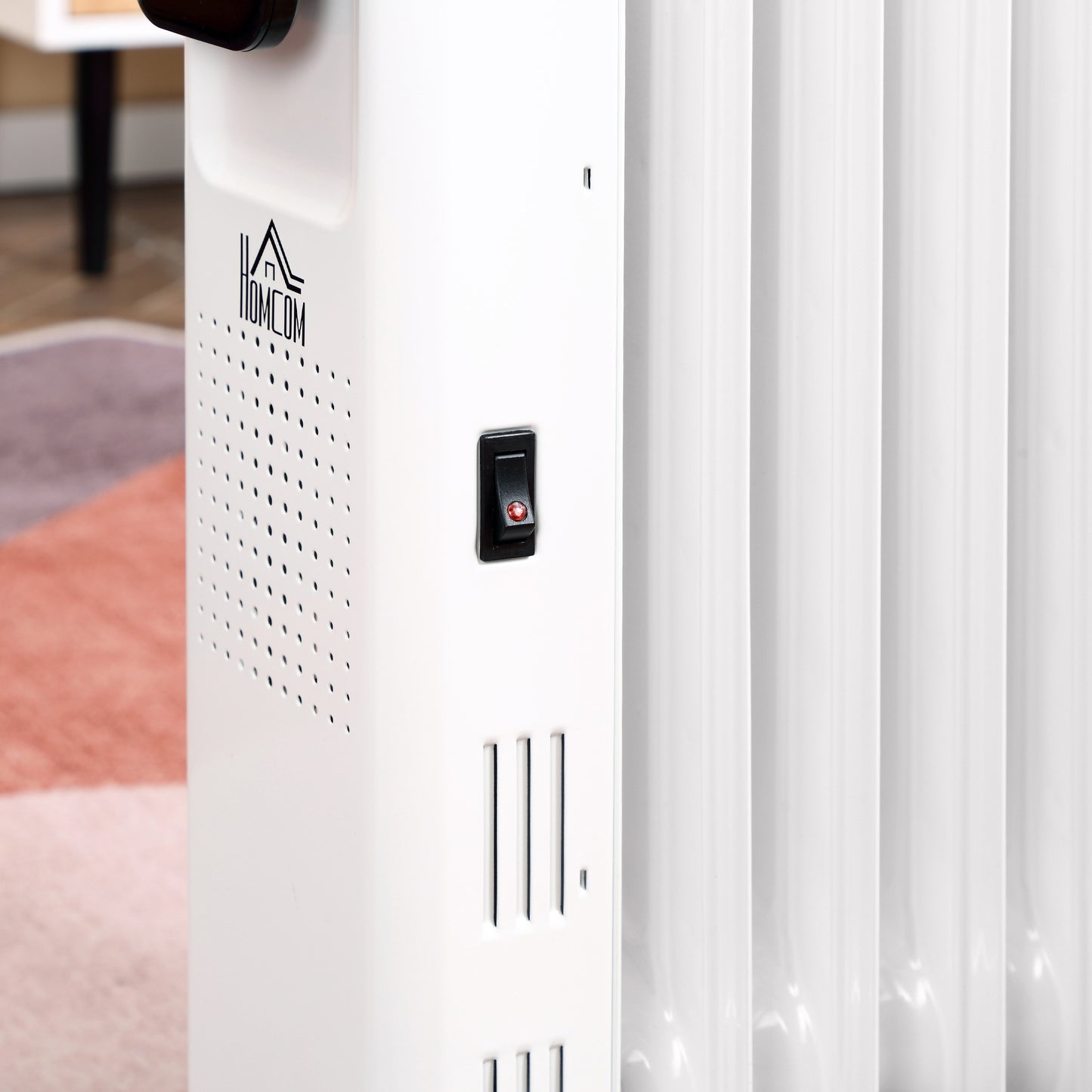 1630W Portable Oil Radiator Heater, 7 Fin, with LED Display, 24H Timer, 3 Heat Settings, Adjustable Thermostat, White