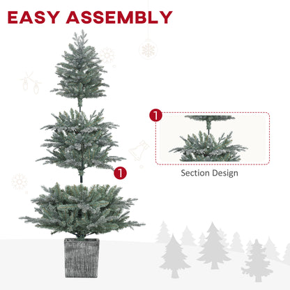 5ft Christmas Tree Snowy with Realistic Branches, Pot Stand and 1140 Tips, Xmas Decoration, Green