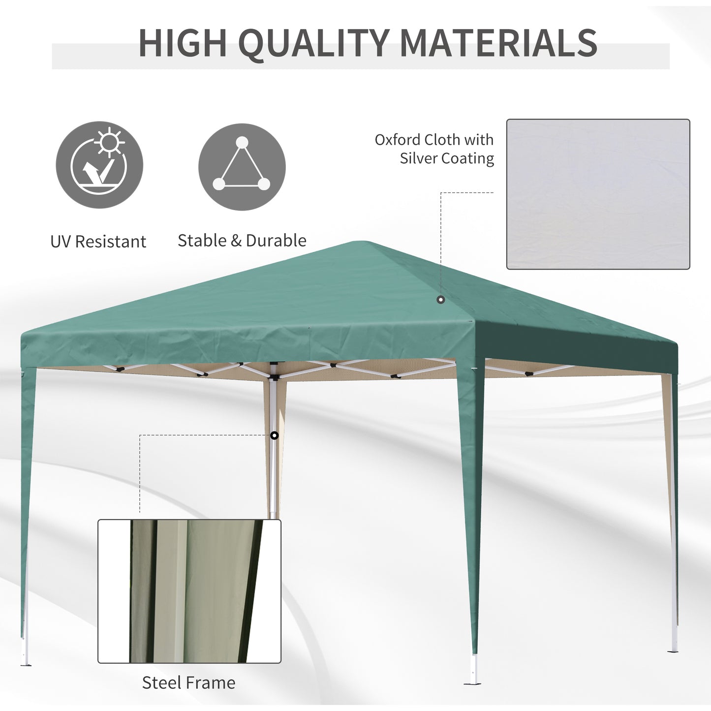 3 x 3m Pop Up Gazebo-Green