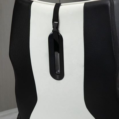 Comfy Gaming Chair, with Flip-up Armrests, 360° Swivel Base, Headrest, White