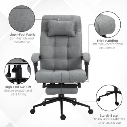 Reclining Home Office Chair Ergonomic Conference Executive Manager Work Support Adjustable Rolling Swivel W/Armrest Lumber