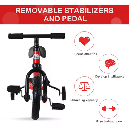 PP Toddlers Removable Stabiliser Balance Bike Red