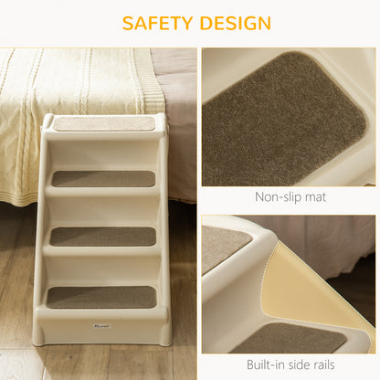 Puppy Steps for Bed, Foldable with Non-Slip Mats 62 x 38 x 49.5cm - Beige