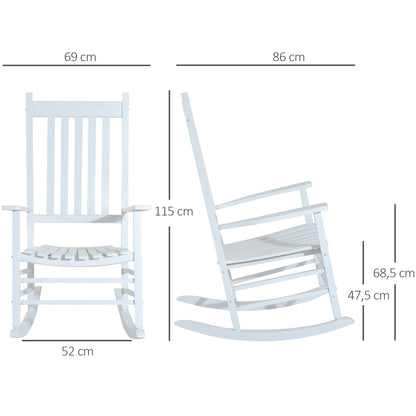 Porch Rocking Chair Outdoor Patio Wooden Rocker Balcony Deck Garden Seat