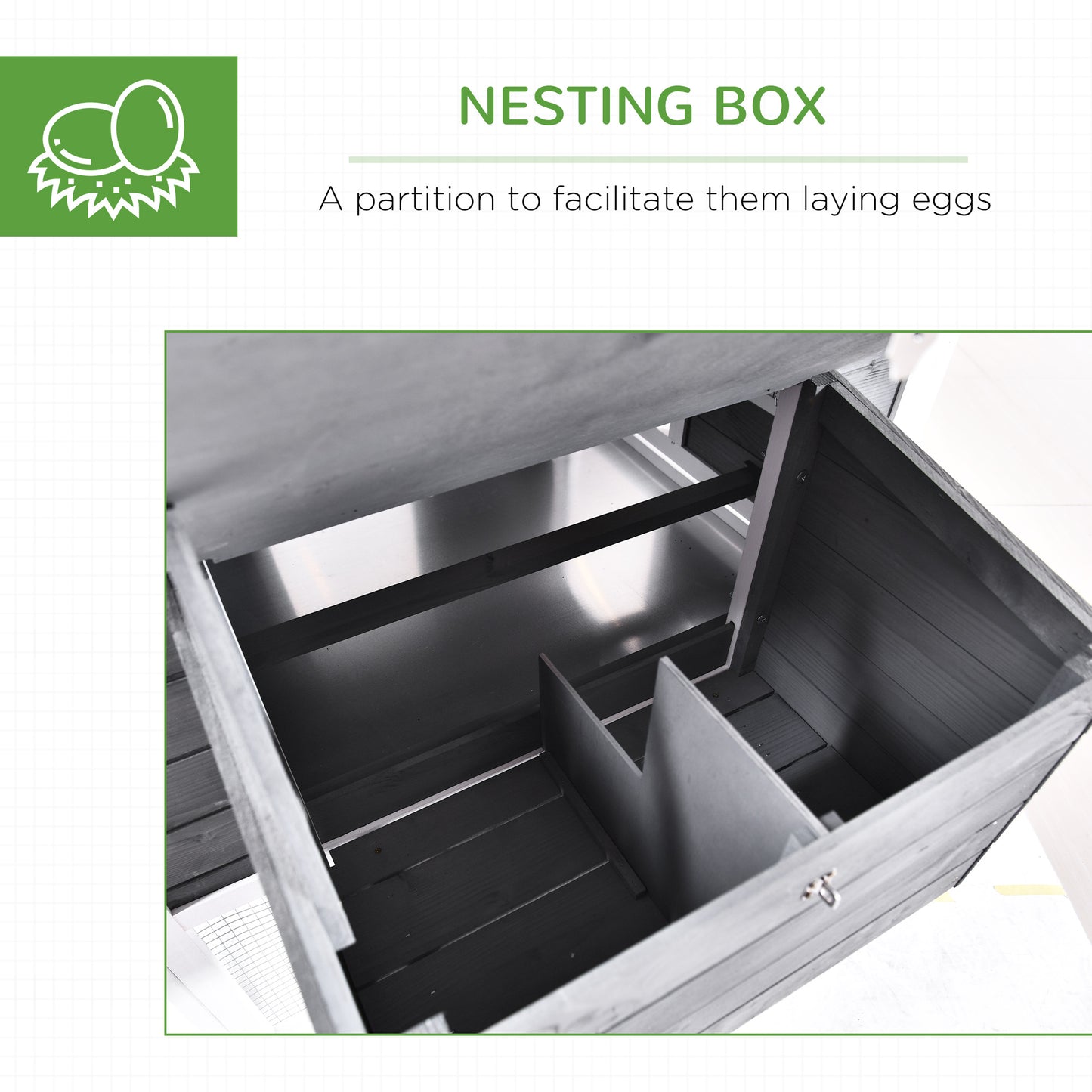 Hen Coop Backyard with Comfortable Nesting Box Run Ramp Sliding Tray