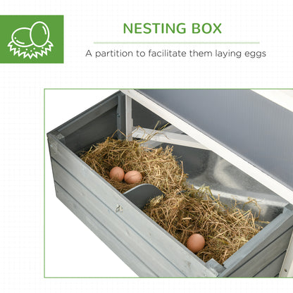 Deluxe Chicken Coop Hen House Wooden Poultry Cage w/ Outdoor Run Nesting Box Removable Tray 162 x 76.5 x 79.5cm