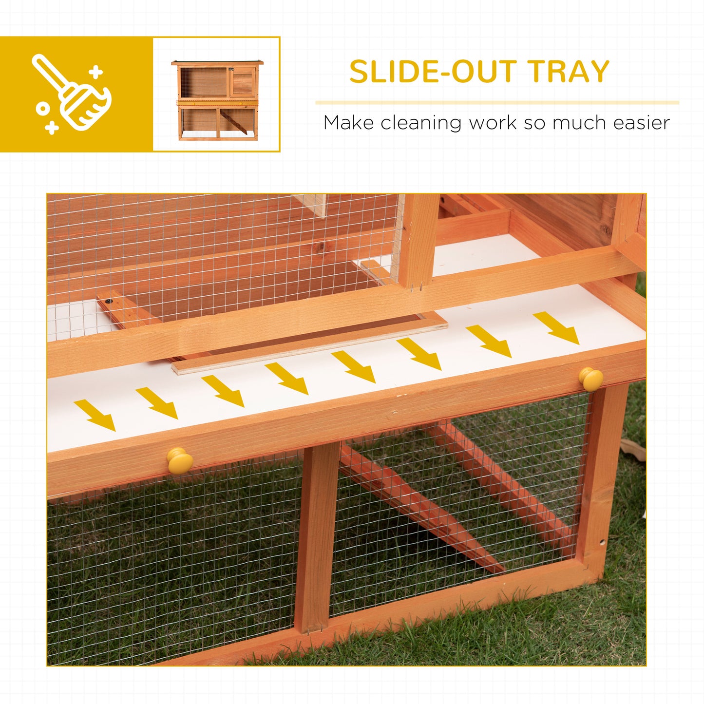 Wooden  90cm 2 Tiers Rabbit Hutch