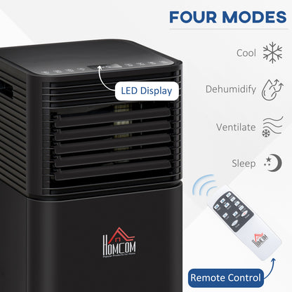 Small Room Air Conditioner, 560W Compact Portable Mobile Cooling Dehumidifying Ventilating w/ Fan Remote LED Display