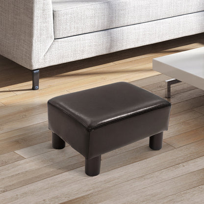 Foot Rest Stool, Leather, Wooden Frame, Max Load 150KG