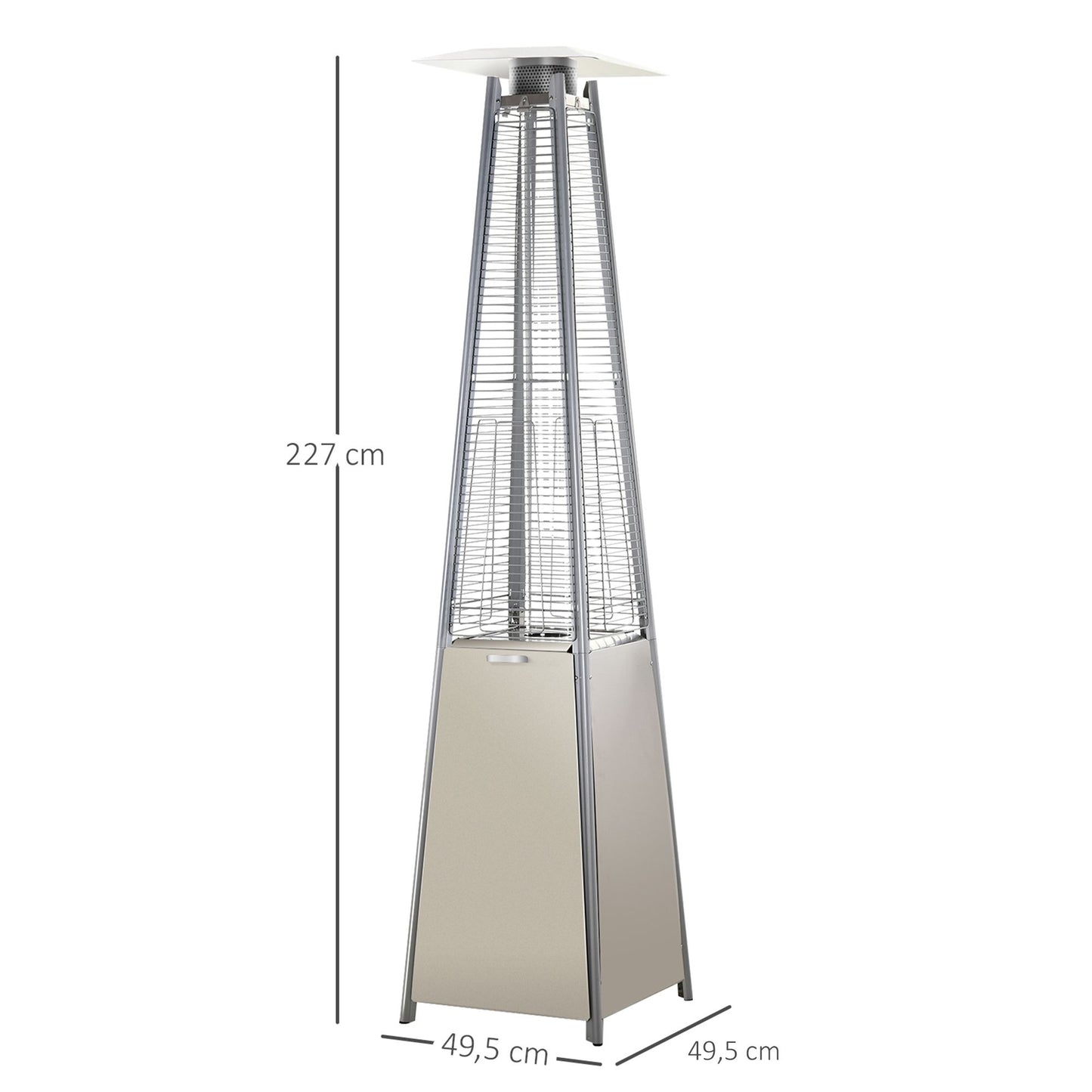 Pyramid Patio Heater,18.2x13.4H cm-Stainless Steel