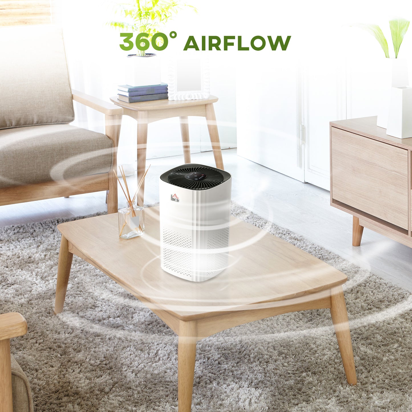 Air Purifiers for Bedroom with 3-Stage Carbon HEPA Filtration System, Air Monitor, Timer, Ioniser, Air Cleaner with 4 Speeds