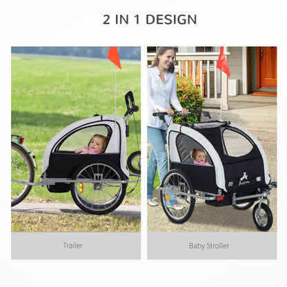 Bike Trailer Multifunctional Bicycle Child Carrier Baby Trailer Stroller Jogger Kit in Steel Frame