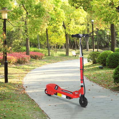 HOMCOM Kids Electric Scooter Folding Bike 7-14 Battery E-Scooter Adjustable Height PU Wheels Red 