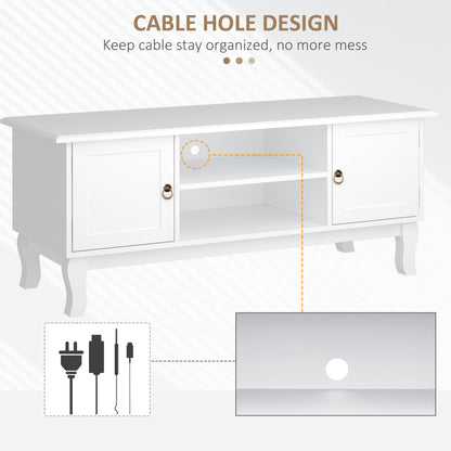 TV Stand Unit Corner Table, MDF-Ivory White