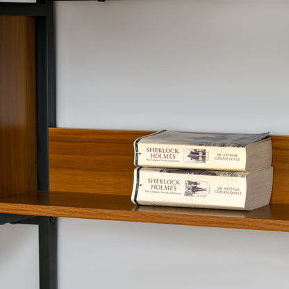 Corner Desk with Storage, with Drawers, for Bedroom, Study Room, Walnut Brown Black